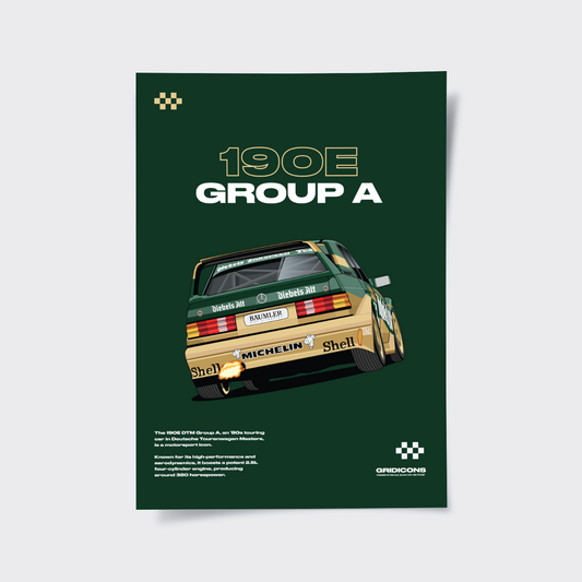 Mercedes-Benz 190 E 2.5-16 Evolution II Group A - Poster Print