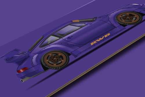 RWB Porsche 930 - Purple - Skate Deck Wall Art