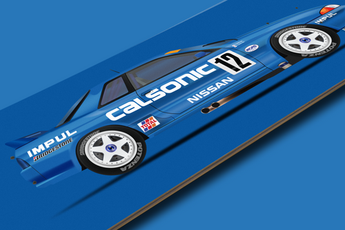 Nissan Skyline GT-R R32 Calsonic - Race Car - Skate Deck Wall Art