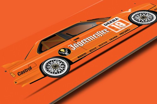 BMW E30 M3 DTM Group A Jagermeister - Skate Deck Wall Art