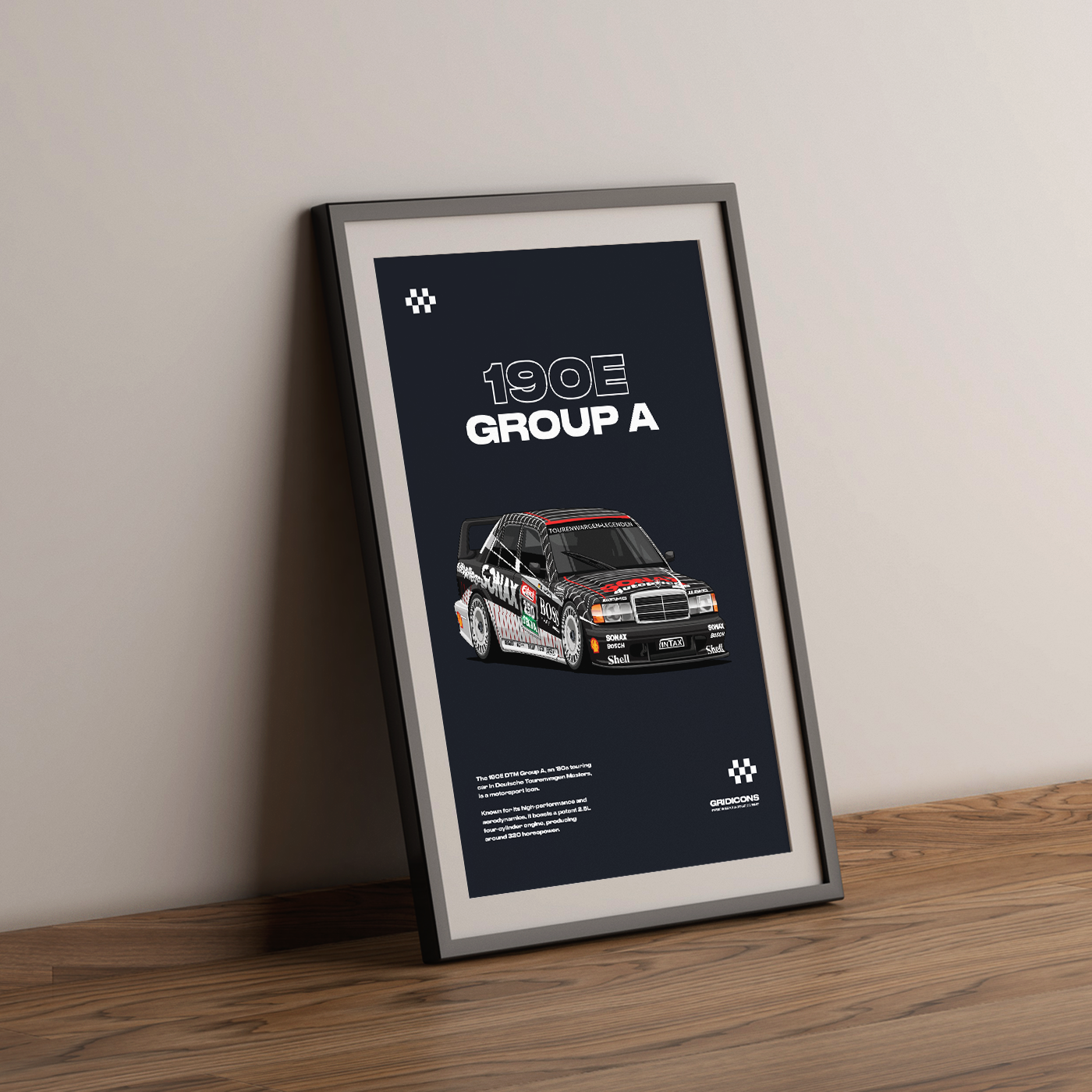 Mercedes-Benz 190 E 2.5-16 Evolution II DTM Group A (Black) - Poster Print