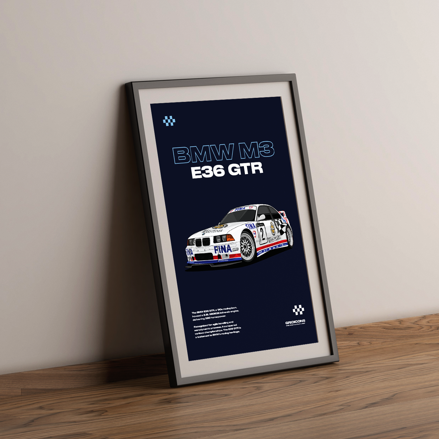 BMW M3 E36 GTR - Poster Print