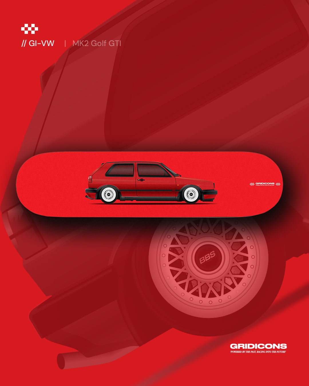 Volkswagen MK2 Golf GTI - Road Car - Skate Deck Wall Art