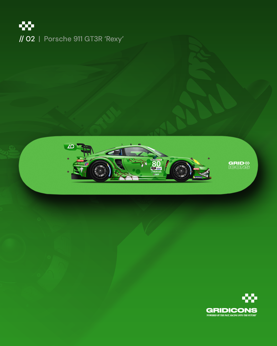 Porsche 911 GT3R 'Rexy' - Skate Deck Wall Art