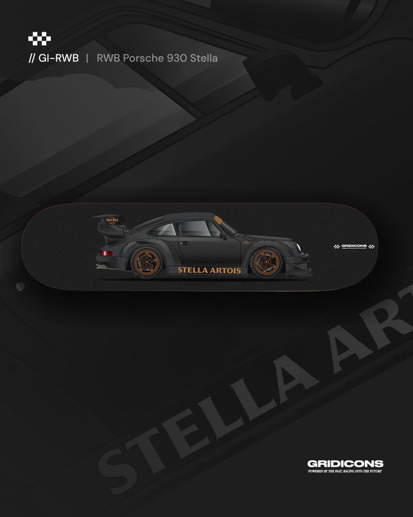 RWB Porsche 930 Black "Stella" - Skate Deck Wall Art