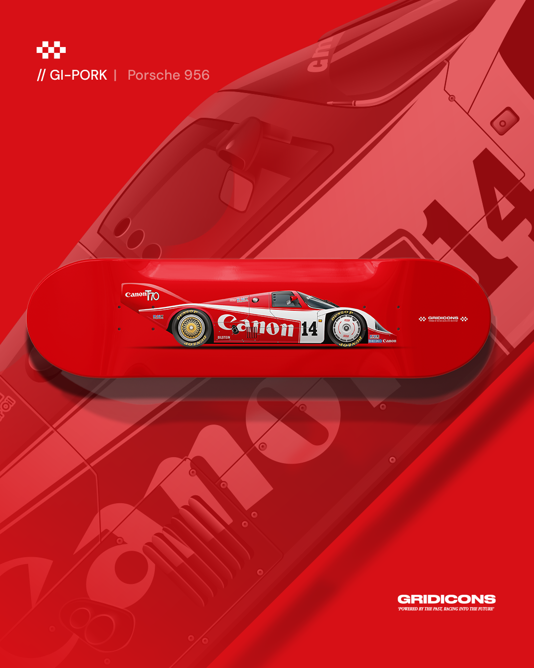 Porsche 956 Canon - Skate Deck Wall Art