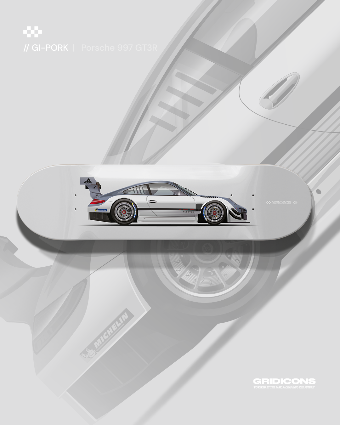 Porsche 997 GT3R - Skate Deck Wall Art