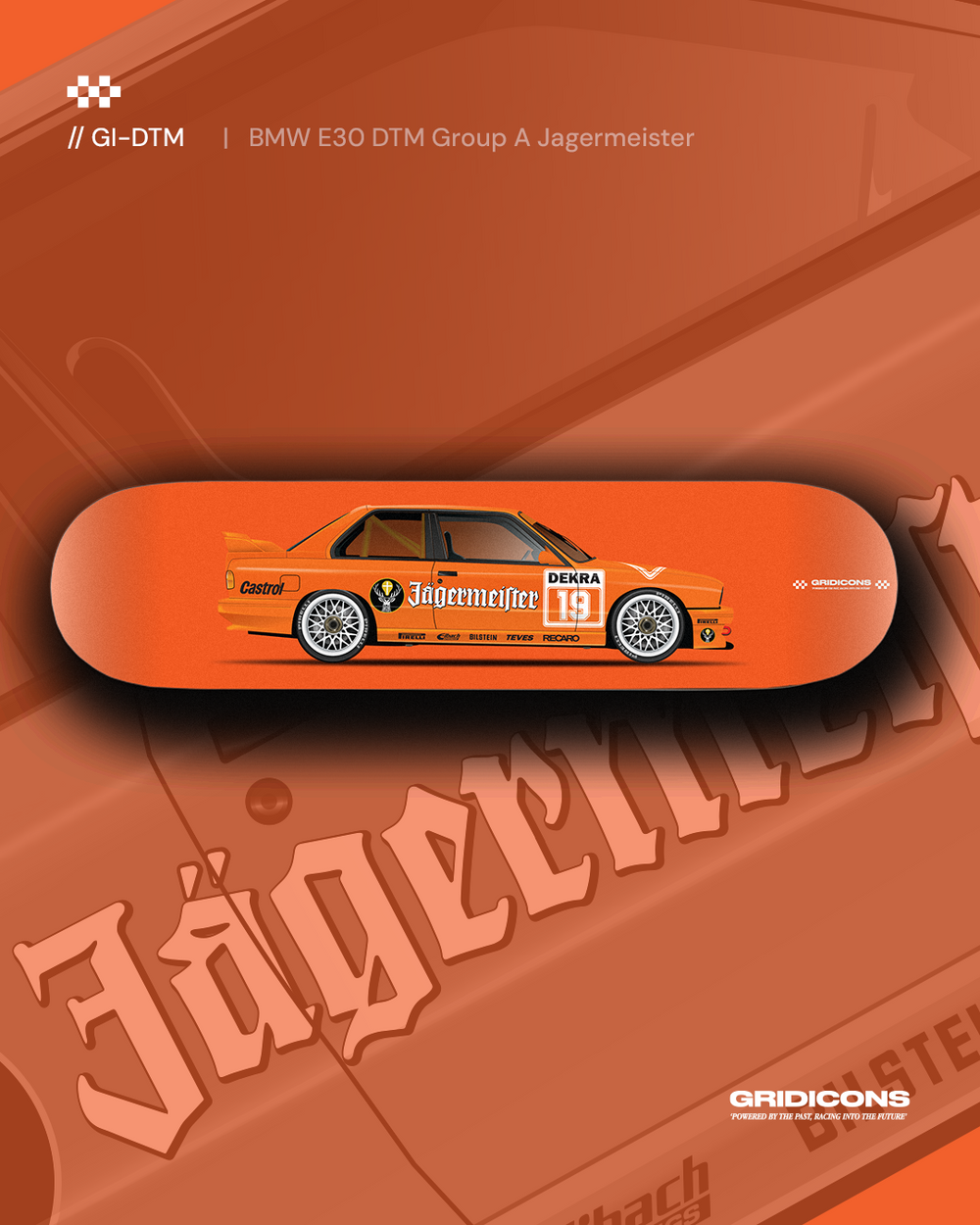 BMW E30 M3 DTM Group A Jagermeister - Skate Deck Wall Art