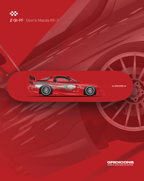 Dom's Mazda RX7 - The Fast & The Furious - Skate Deck