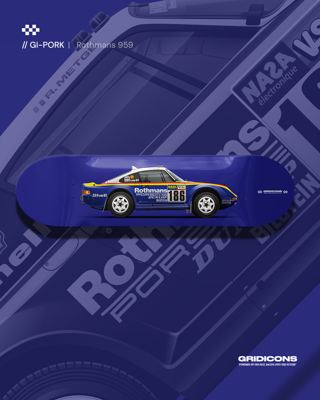 Porsche 959 Rothmans - Skate Deck Wall Art