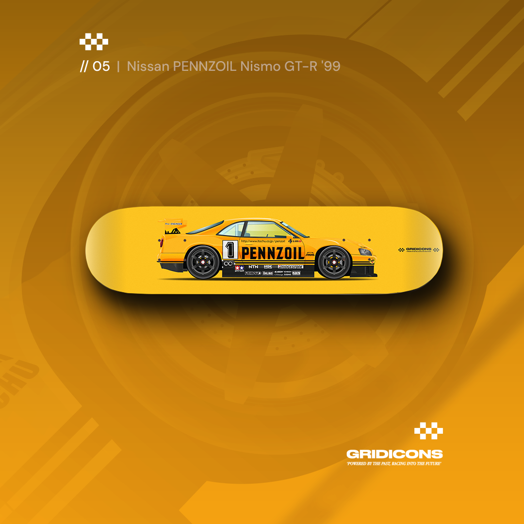 Nissan PENNZOIL Nismo GT-R '99 - Skate Deck Wall Art
