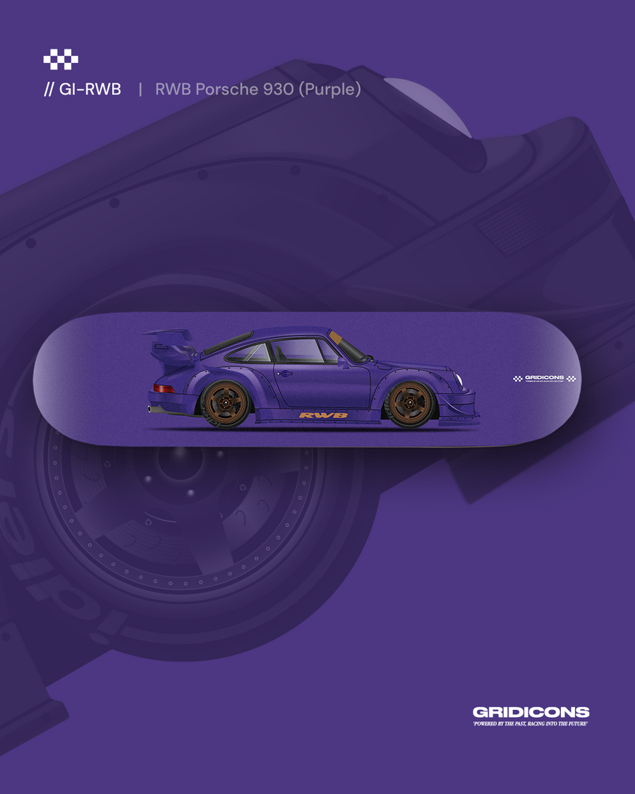 RWB Porsche 930 - Purple - Skate Deck Wall Art