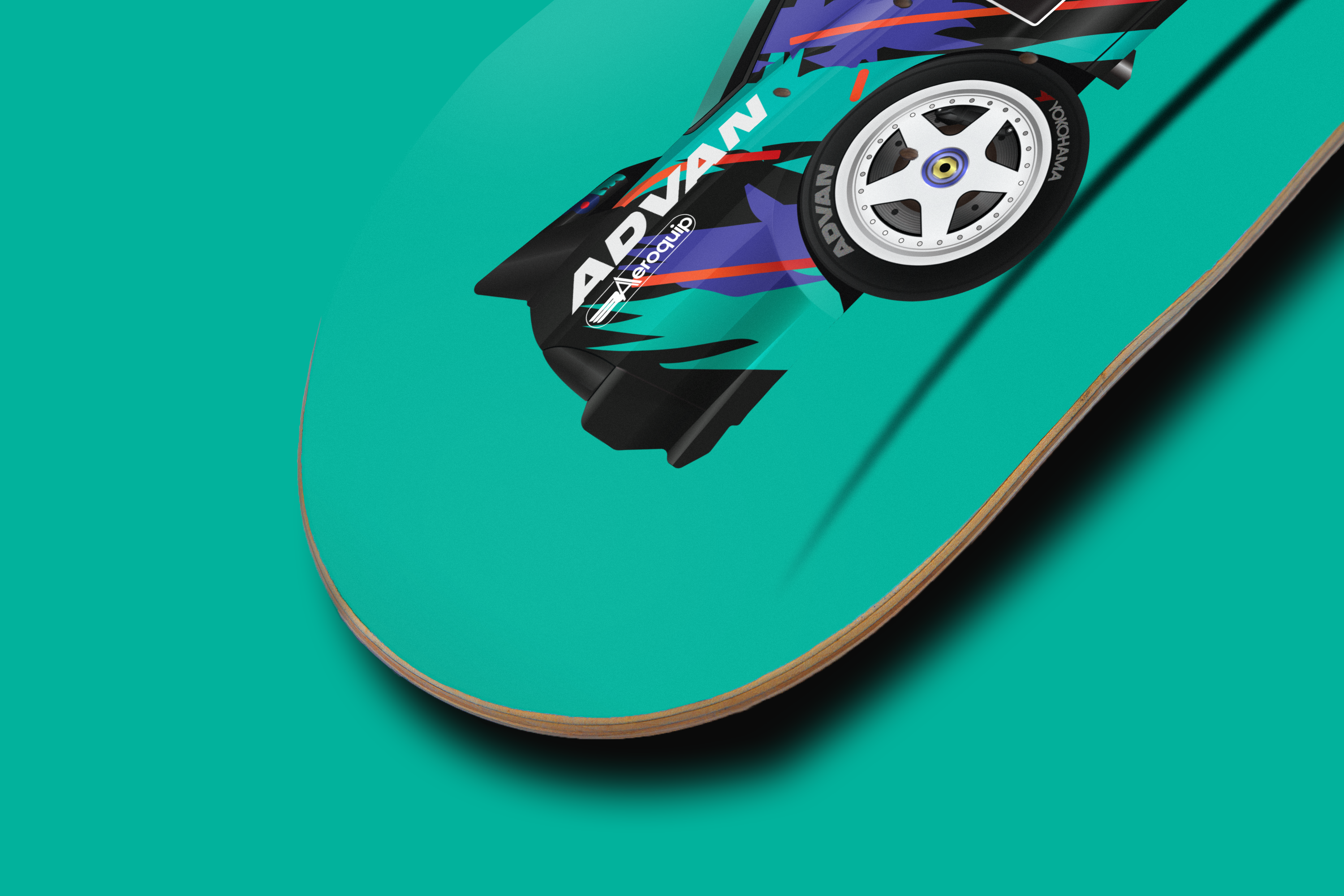 Nissan Skyline GT-R R32 HKS Livery - Race Car - Skate Deck Wall Art