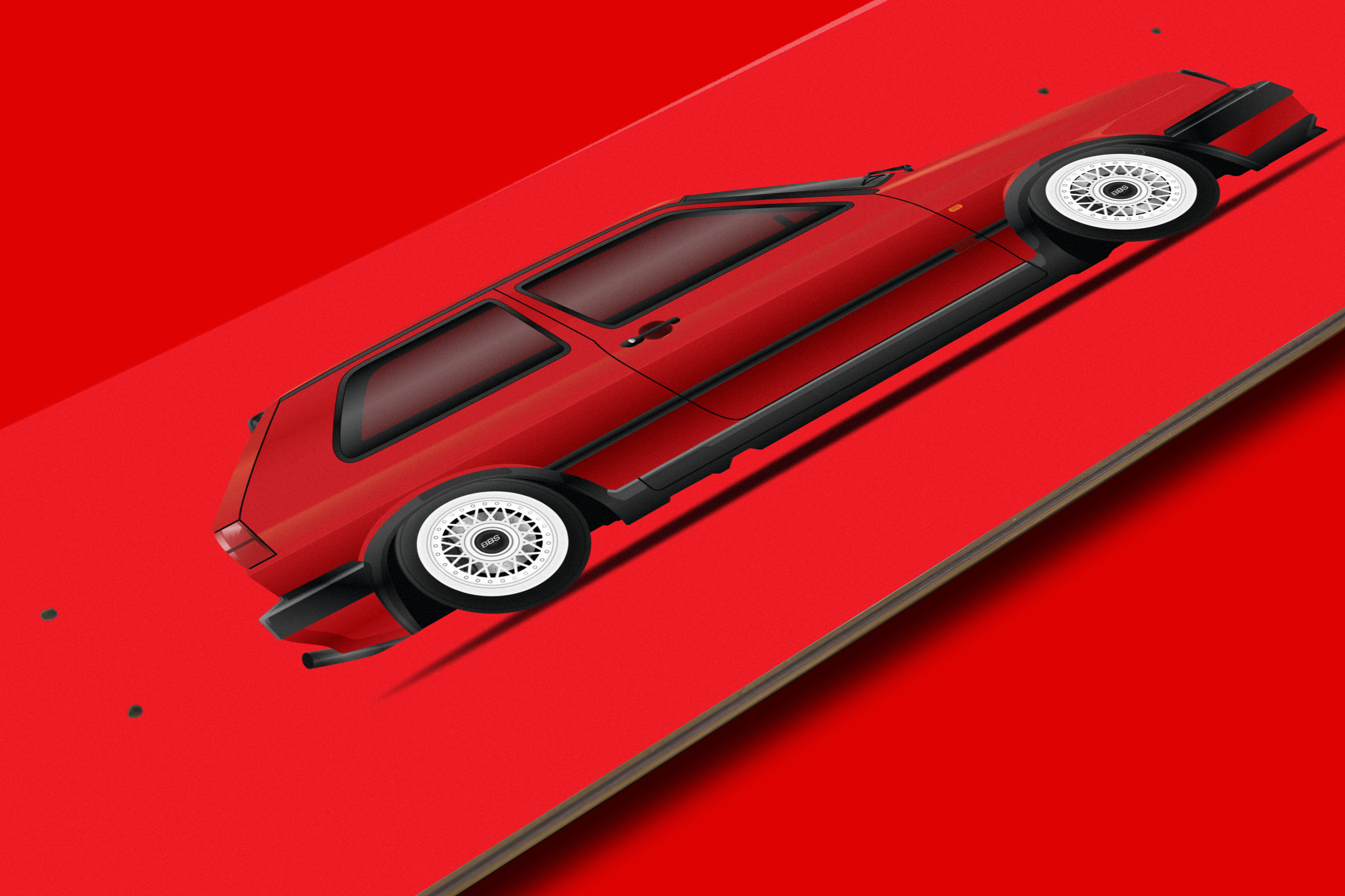 Volkswagen MK2 Golf GTI - Road Car - Skate Deck Wall Art
