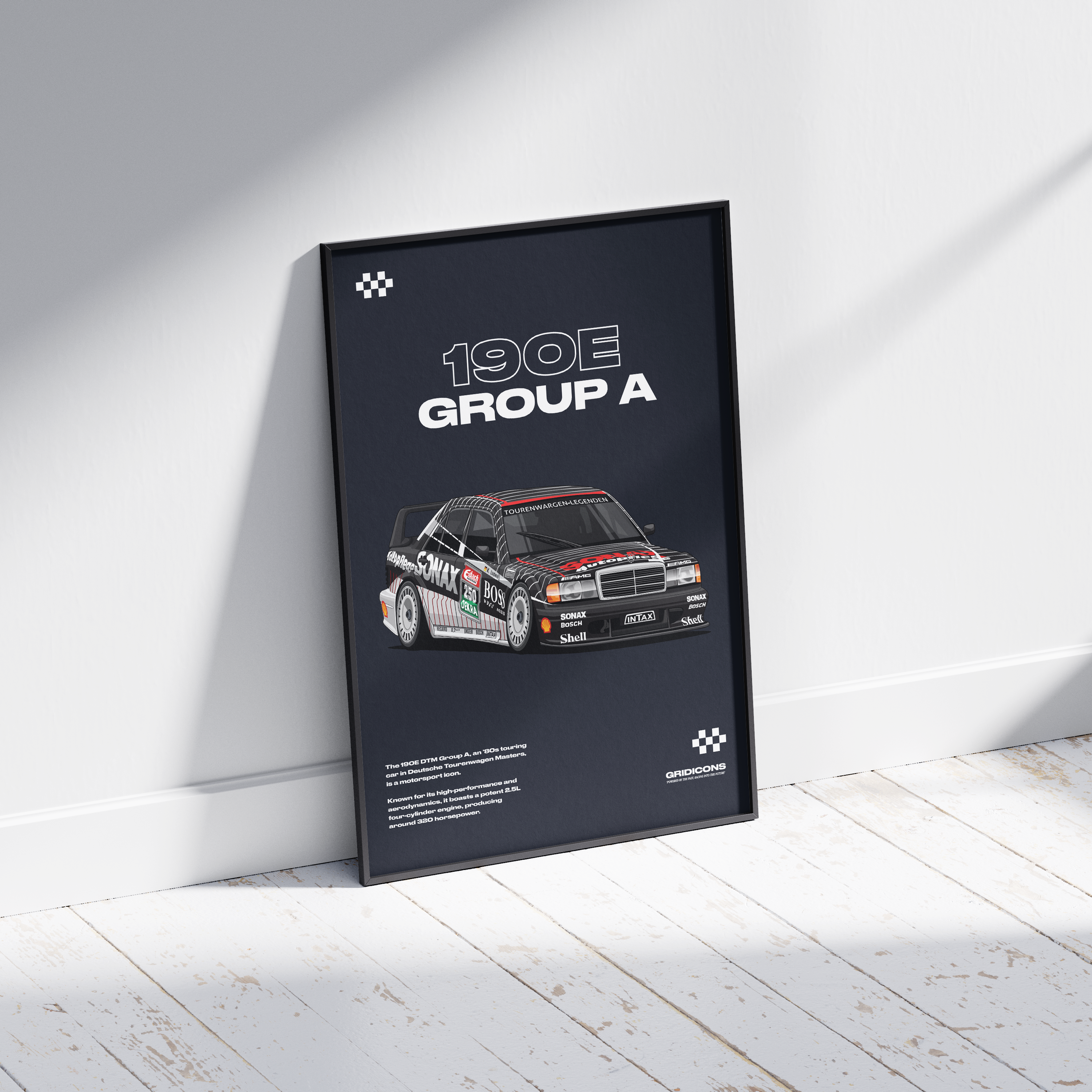 Mercedes-Benz 190 E 2.5-16 Evolution II DTM Group A (Black) - Poster Print