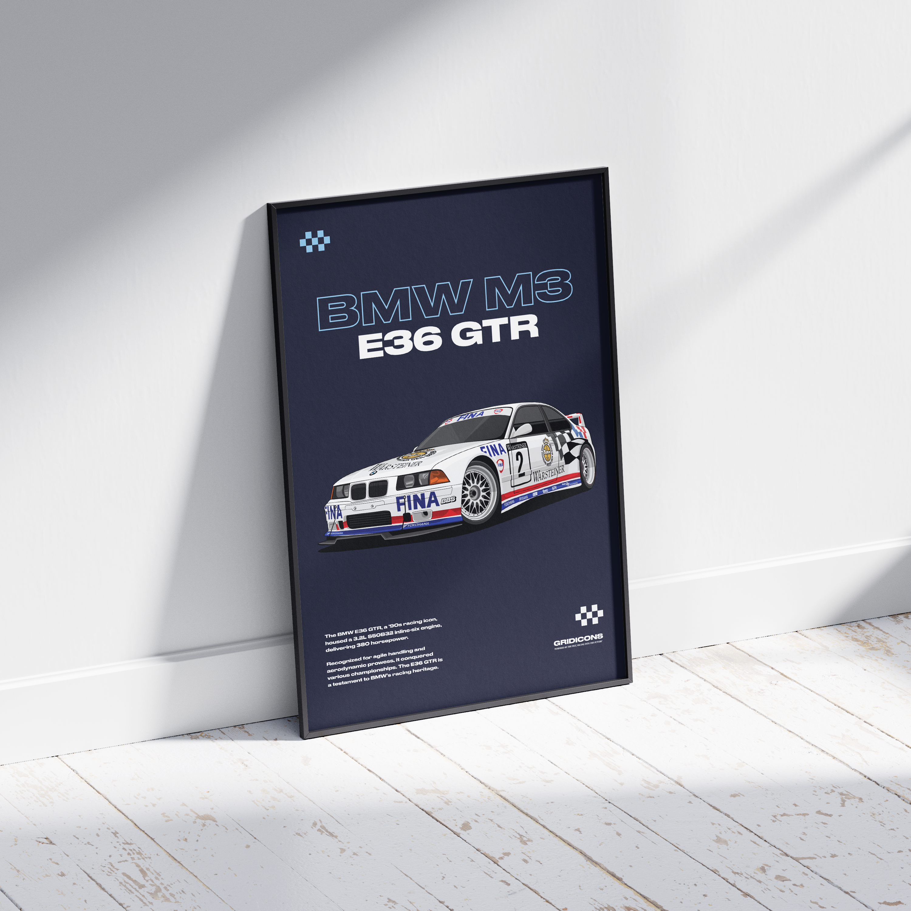 BMW M3 E36 GTR - Poster Print