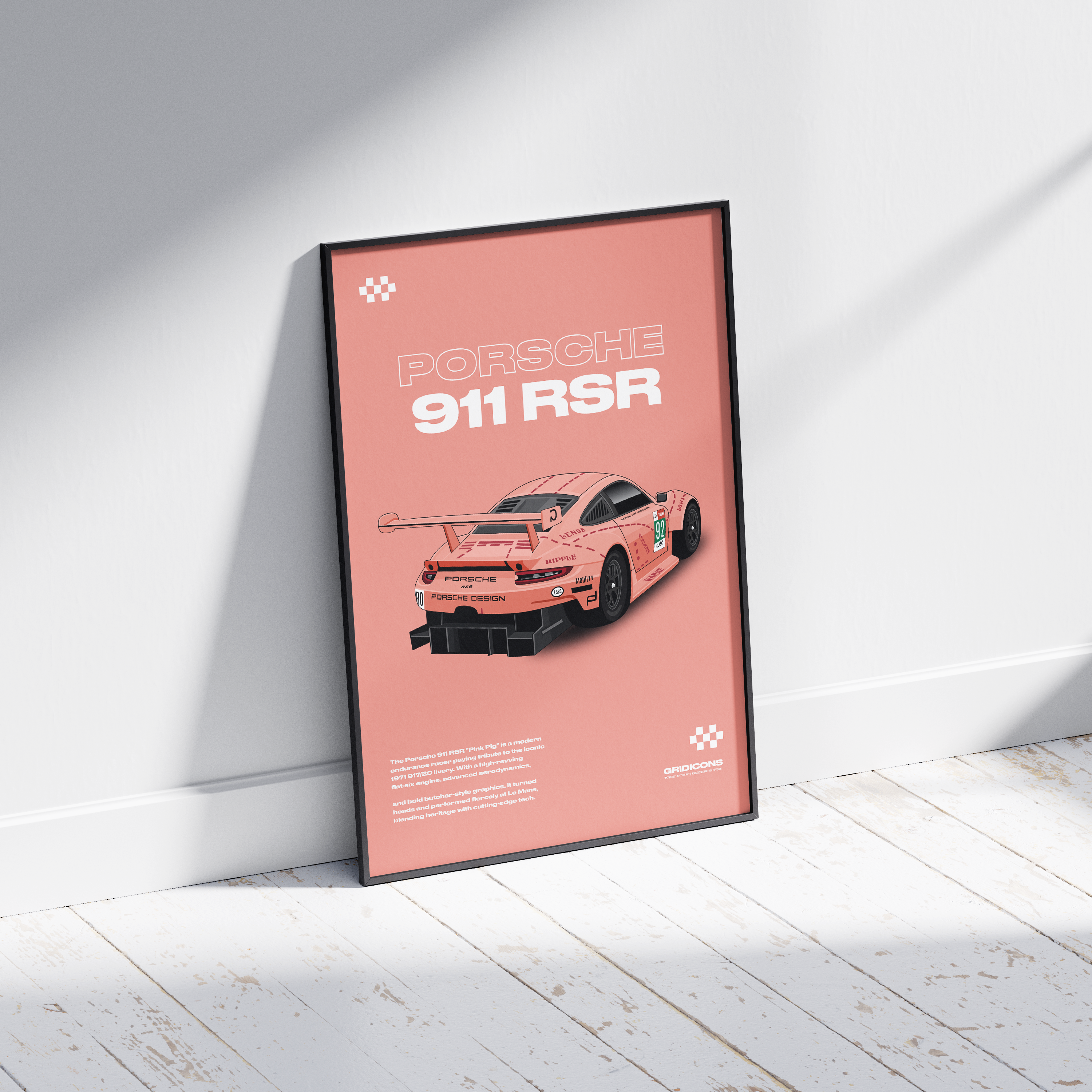 Porsche 911 RSR Pink Pig - Poster Print
