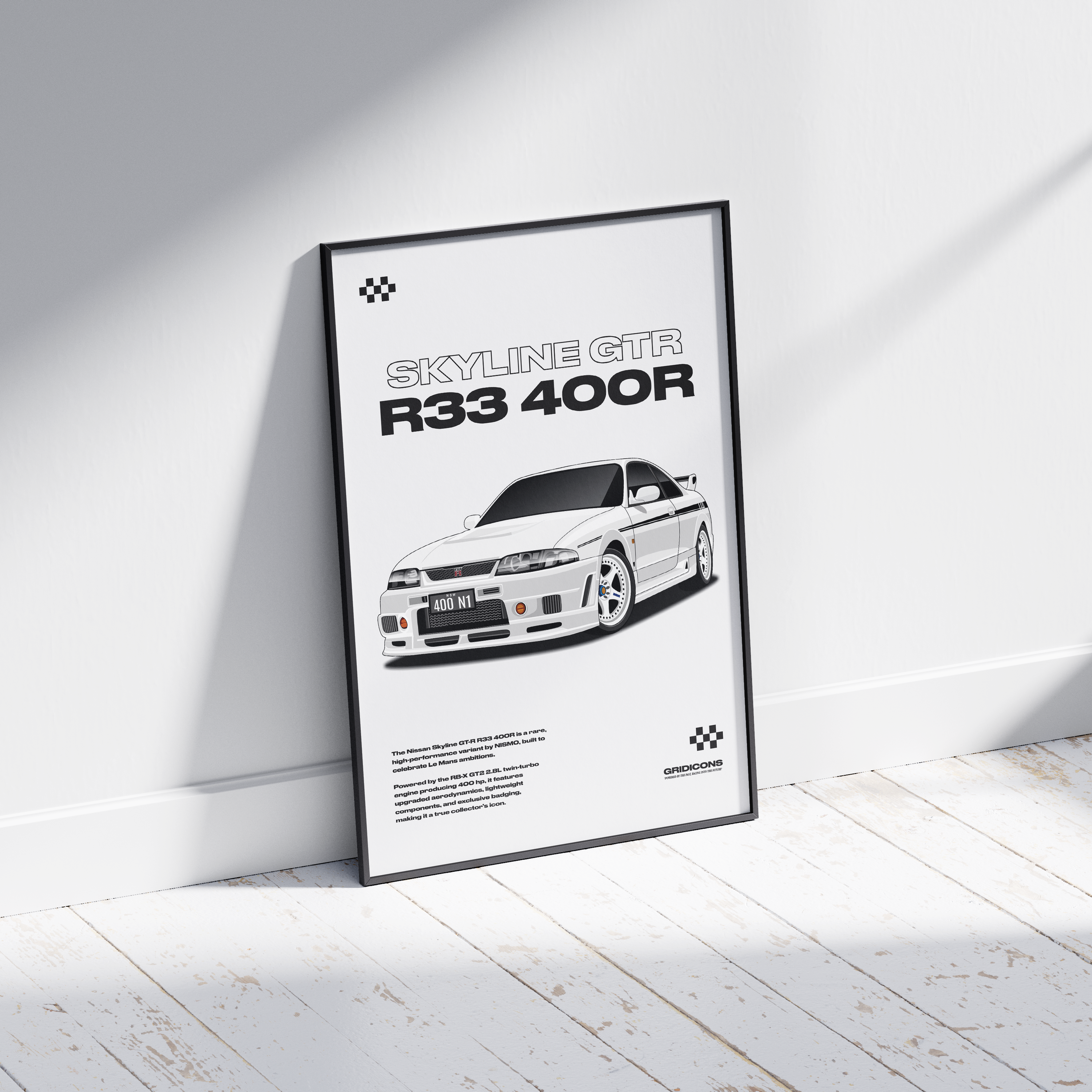 Nissan Skyline GTR R33 400R - Poster Print