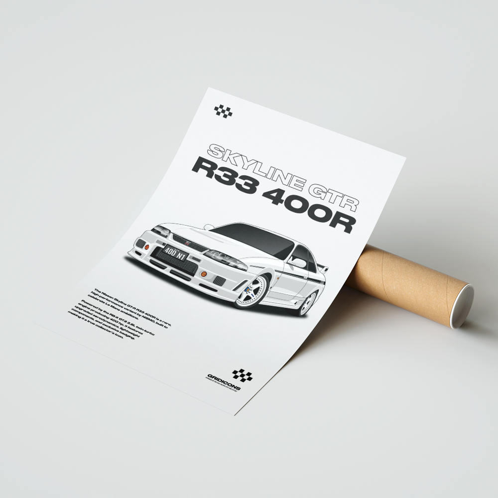 Nissan Skyline GTR R33 400R - Poster Print