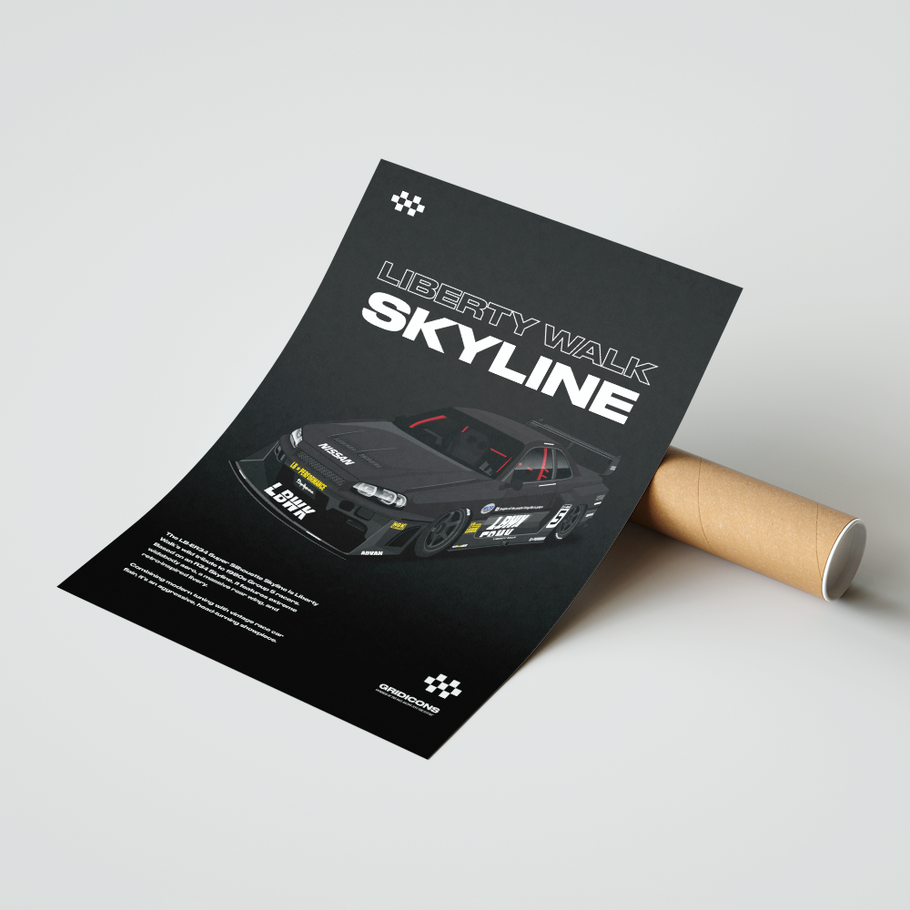 Nissan LB-ER34 Super Silhouette Skyline (Black) - Poster Print