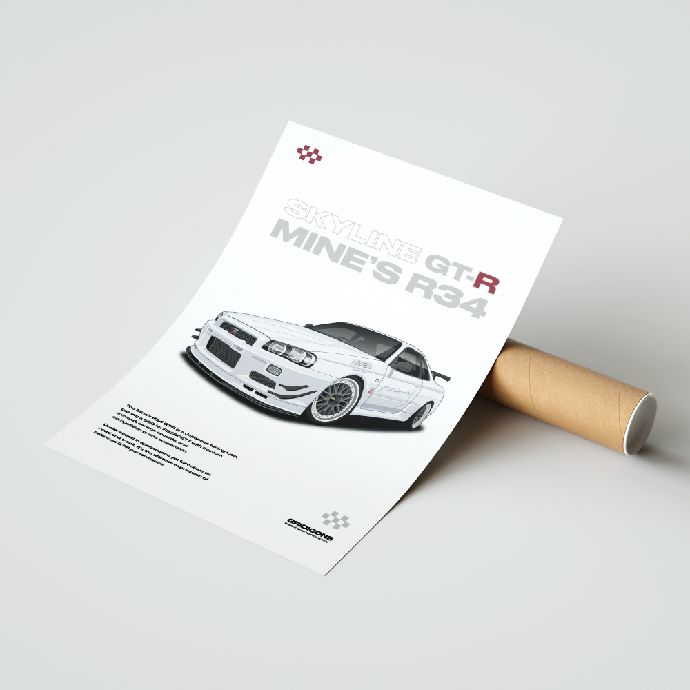 Nissan Skyline GT-R Mine's R34 - Poster Print