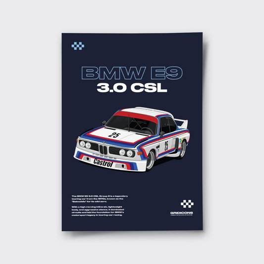 BMW Motorsport E9 3.0 CSL - Poster Print