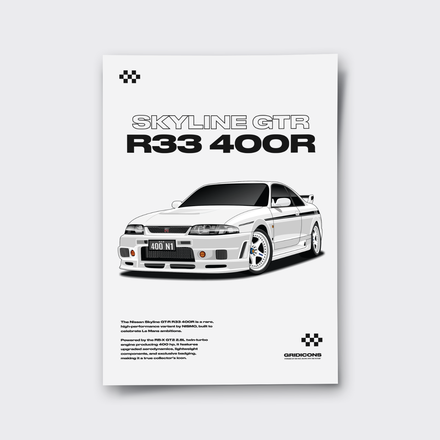 Nissan Skyline GTR R33 400R - Poster Print