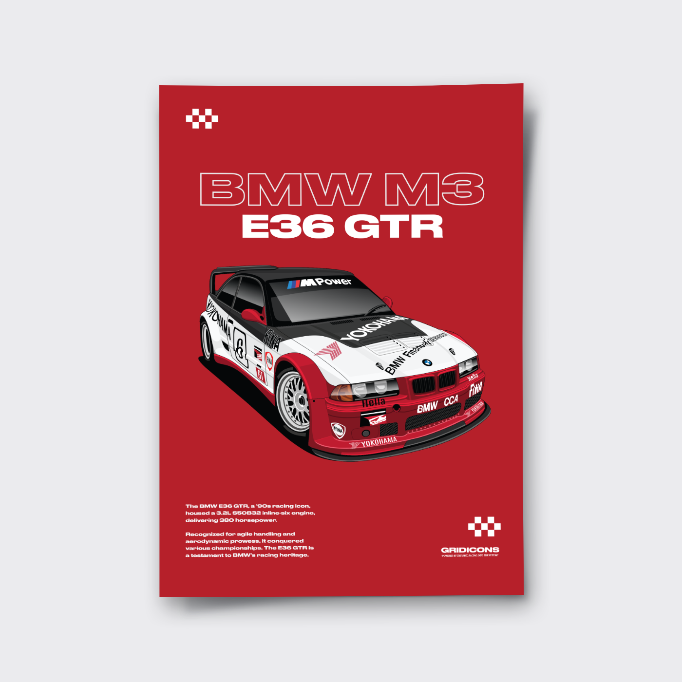 BMW M3 E36 GTR #2- Poster Print