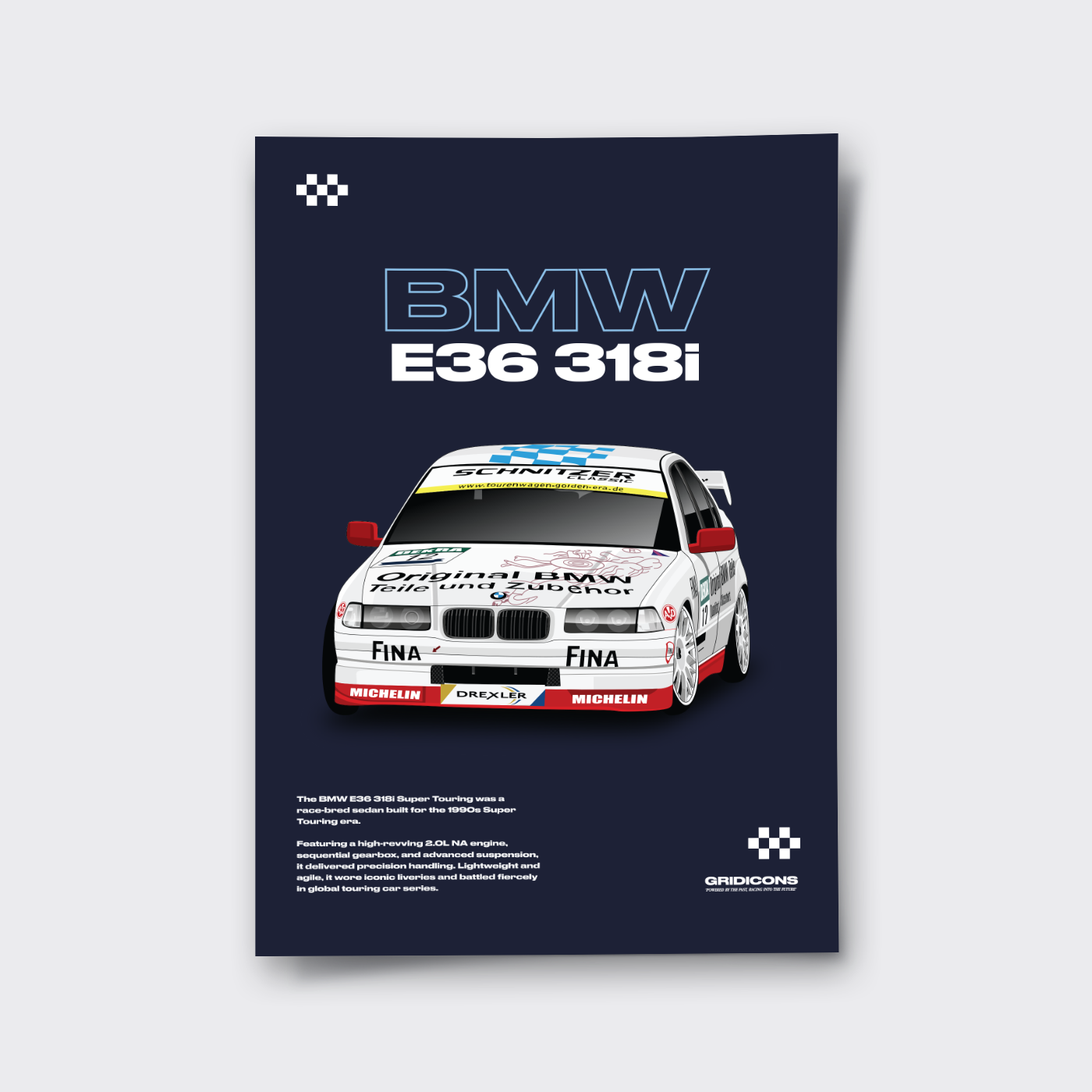 BMW E36 318i Touring Car - Poster Print