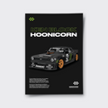Poster of Ken Block's Hoonicorn on a black background